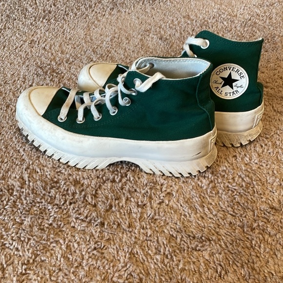 Converse Chuck Taylor All Star Platform High-Top Sneakers - Dark Green Size 7.5 - Picture 3 of 7